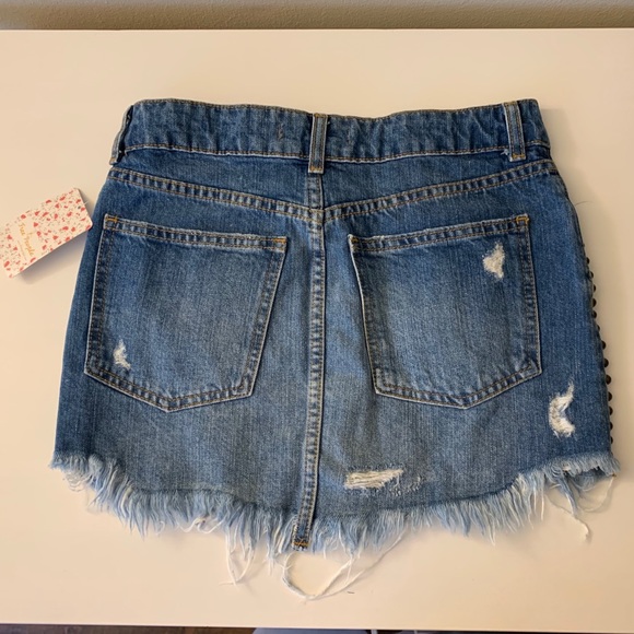 NWT Free People Womens Embroidered Denim Skirt - Picture 4 of 5